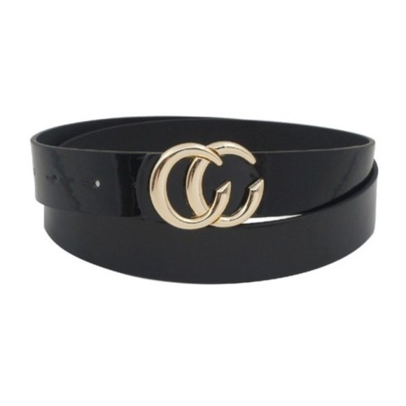 Accessories - Double semi circle buckle Vegan leather belt Accessories - Double semi circle buckle Vegan leather belt